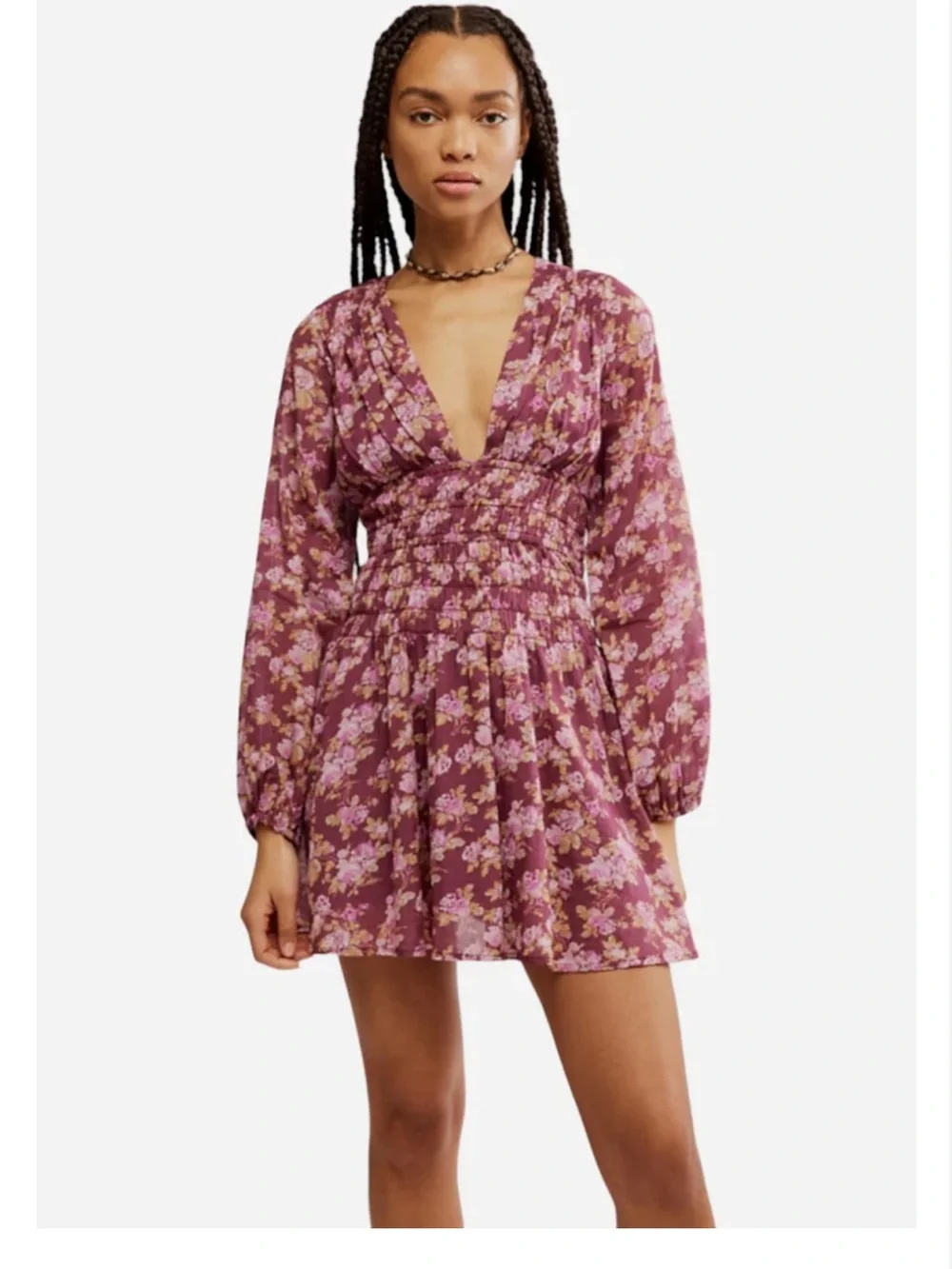 free people purple flower dress Free People Womens Emma Embroidered Boho Casual Dress Purple Xs